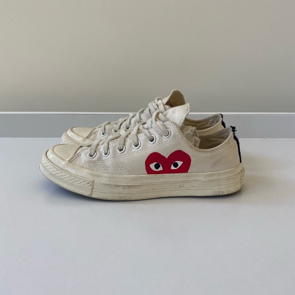 Converse Chuck 70 Low x Comme des Garcons Play White Red Mens Size 8 Cdg - Picture 5 of 9